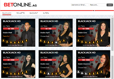 BetOnline Live Casino Lobby