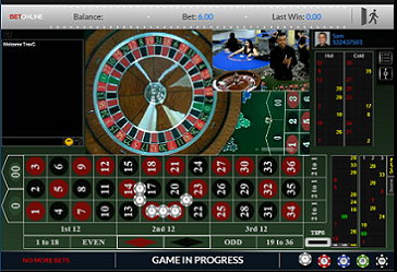 BetOnline Live Dealer Roulette Table