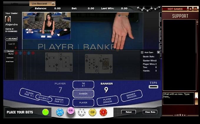 Live Online Baccarat Table
