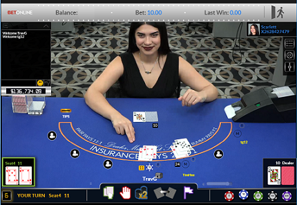 BetOnline Live Dealer Blackjack Table