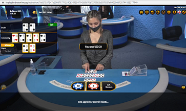 BetOnline Live Dealer Casino Hold'em Table