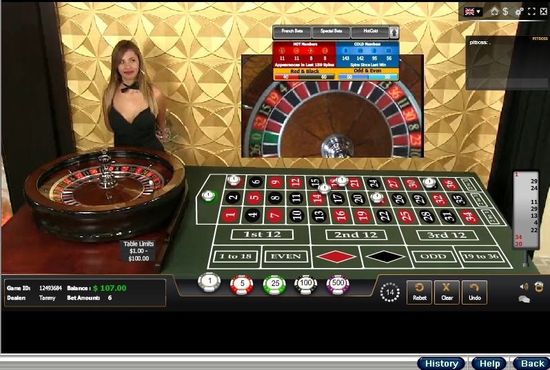 Live Dealer Roulette Table