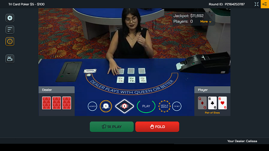 Live Dealer Tri Card Poker